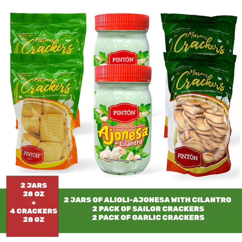 Pintón Triple Combo: Cuban Biscuits, Garlic Biscuits & Ajonesa with Cilantro (Save more) Snack Cooky