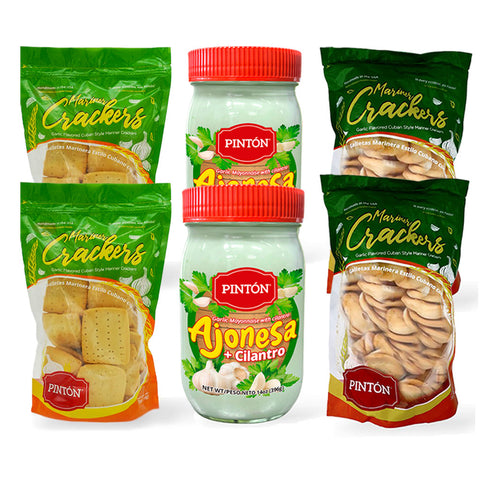 Pintón Triple Combo: Cuban Biscuits, Garlic Biscuits & Ajonesa with Cilantro (Save more) Snack Cooky