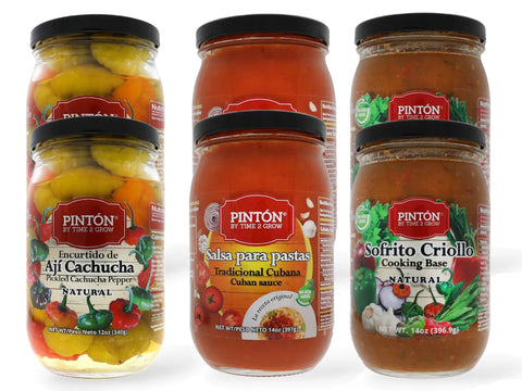 Pintón Flavor Trio Combo: Sofrito, Sauce & Pickled Peppers - Save Big! Double Combo (Save More)