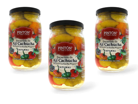 PINTON Encurtido de Ají Cachucha - Natural Pickled Food in Glass Jar (Save more)