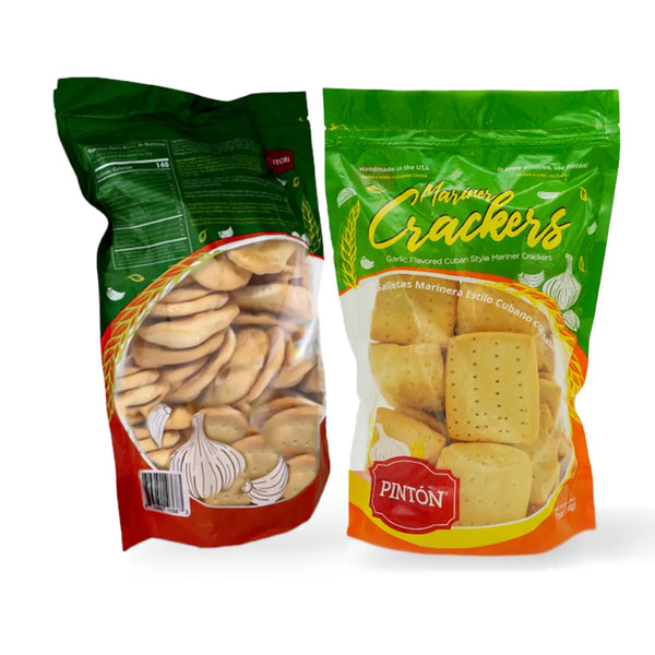 Pintón Garlic & Mariner Crackers — 1 Pack Each | Traditional Flavor