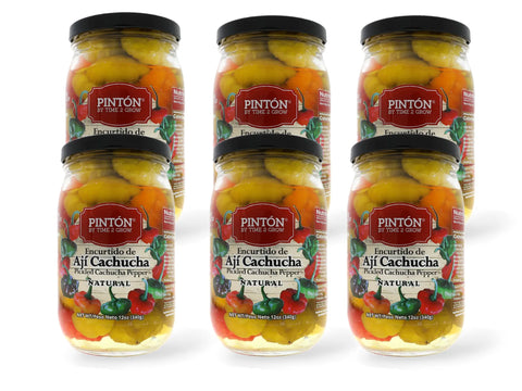PINTON Encurtido de Ají Cachucha - Natural Pickled Food in Glass Jar (Save more)