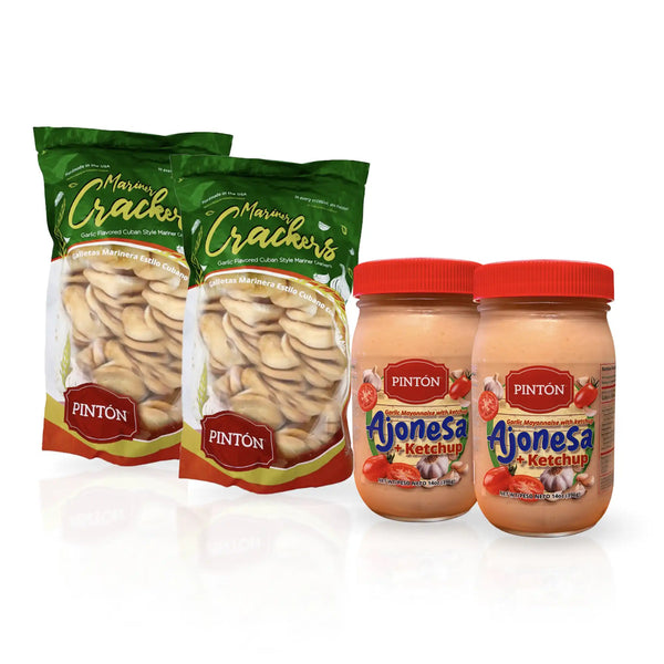 Marinero Duo Combo — Ajonesa (garlic mayo) with ketchup and two Galletas Marineras