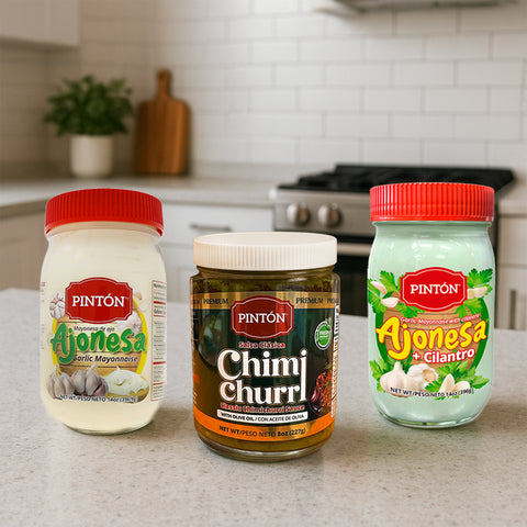 Combo Gourmet Pintón – Ajonesa Clásica, Ajonesa con Cilantro y Chimichurri Cubano Flavor Perfume