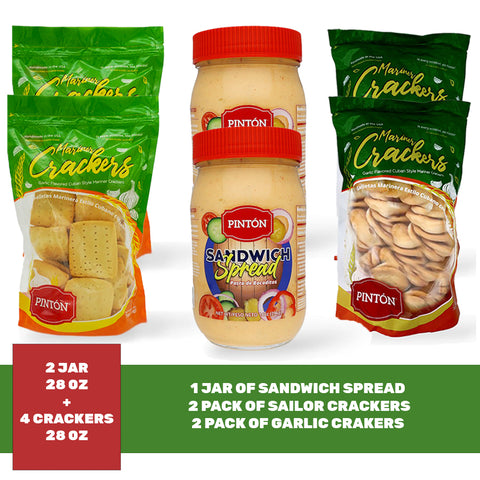 Pintón Triple Combo - Cuban Marinera Crackers, Garlic Crackers Bocaditos Spread - Save $3.35! Pintón Triple Combo - Cuban Marinera Crackers, Garlic Crackers Bocaditos Spread - Save $3.35! Snack Pasta