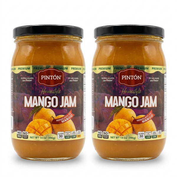 PINTON Mango Jam 14 oz (Pack of 2) — Homestyle Mango Fruit Spread & Preserves for Toast and Desserts