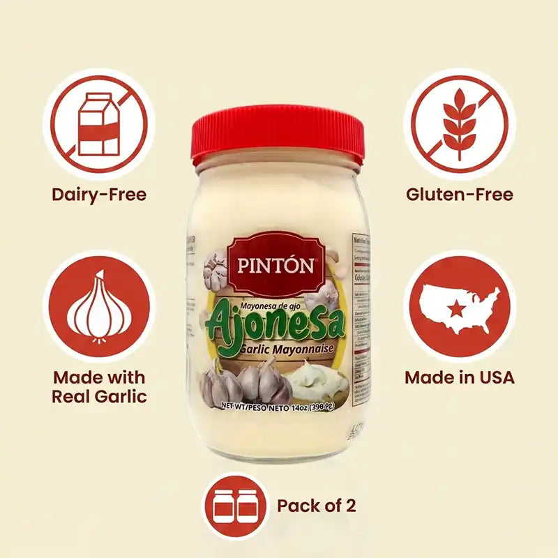Pintón Garlic Aioli (Ajonesa) — Rich & Creamy Mayo Flavor Spread, Value Pack (Save More)