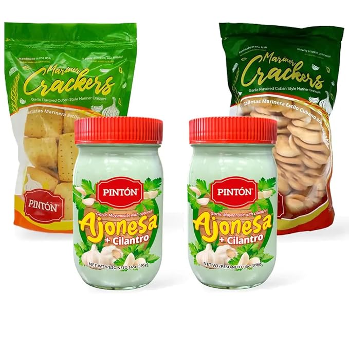 Pack Snack PINTÓN — 2 Ajonesas con Cilantro + Galleta Marinera y Galleta de Ajo