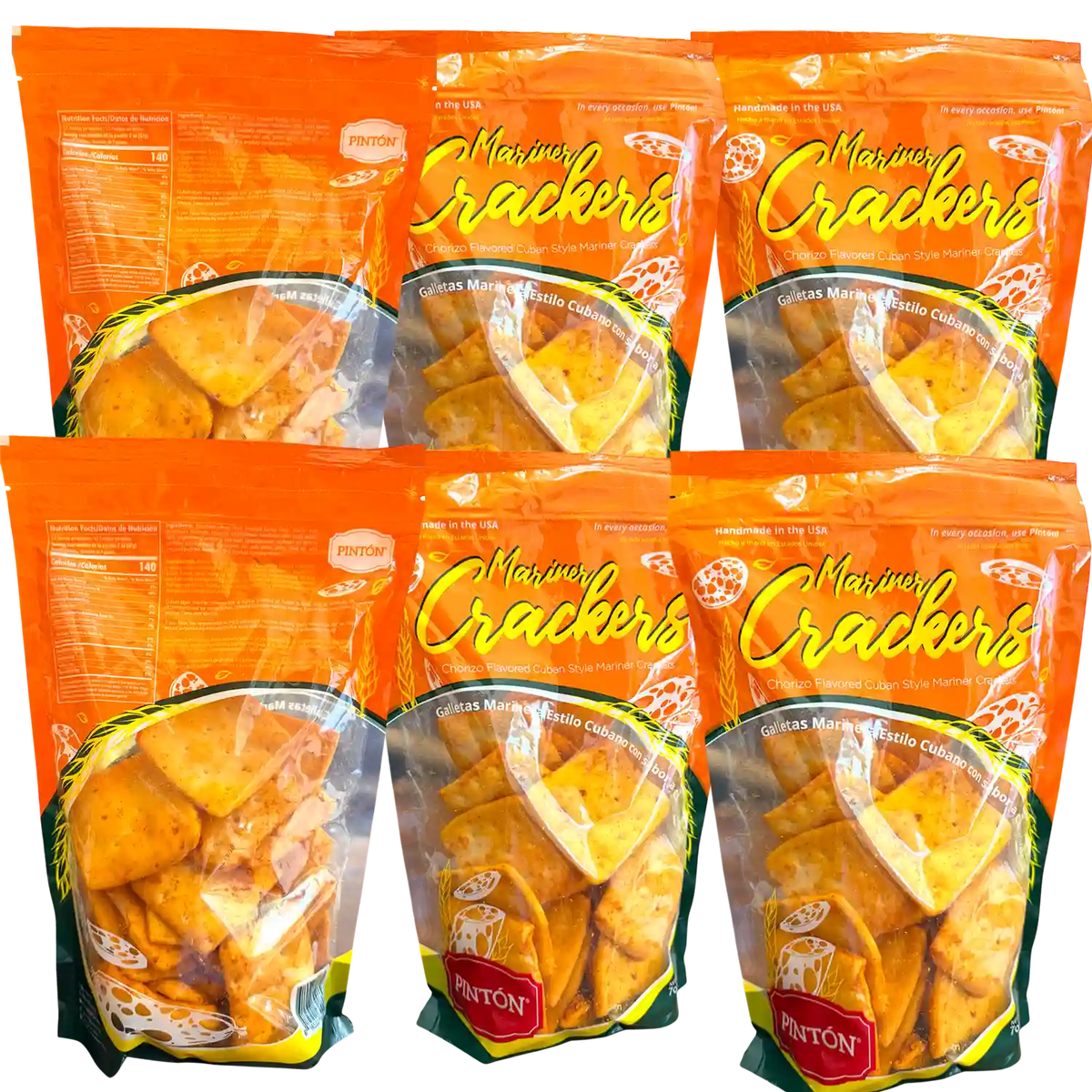 Pintón Mariner Crackers — Chorizo Flavored 7 oz | Galletas Marineras Sabor Chorizo, Crunchy Savory Snack, Handmade in the USA