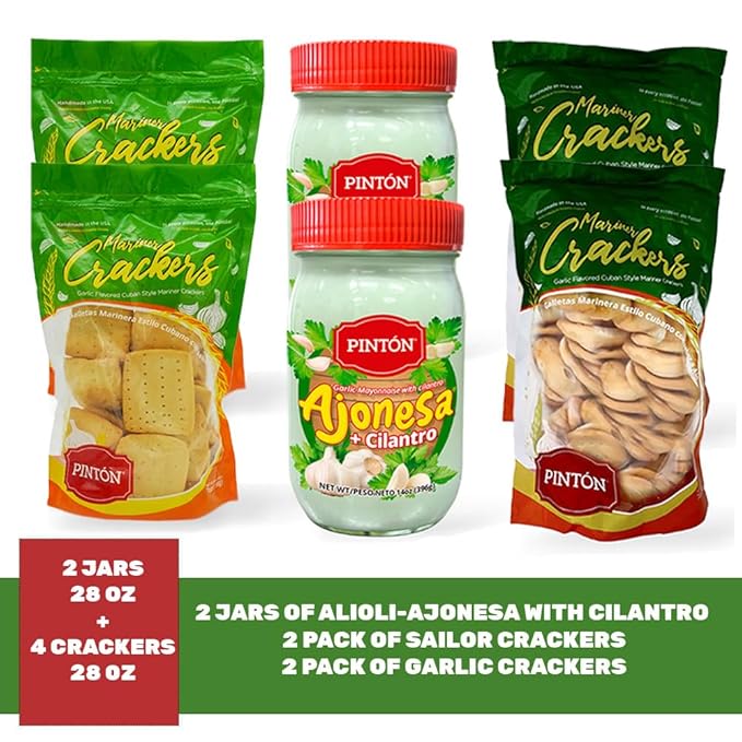 Combo Triple Pintón: Galleta Marinera, Galleta de Ajo y Ajonesa con Cilantro (Ahorra más)