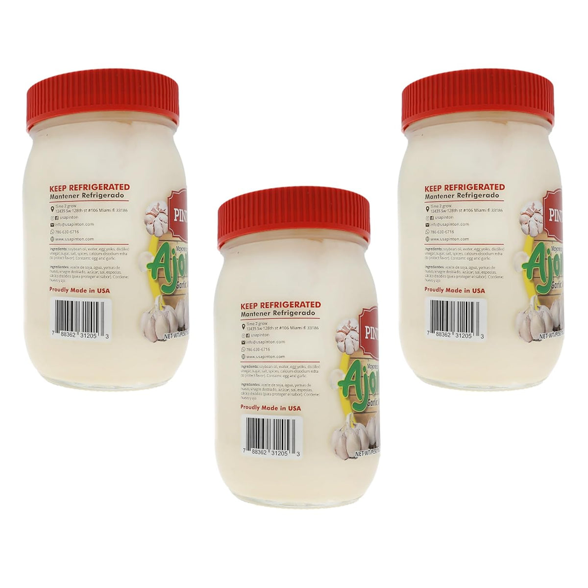 Pintón Ajonesa Garlic Aioli Mayo – Rich & Creamy Flavor Spread (3-Pack)