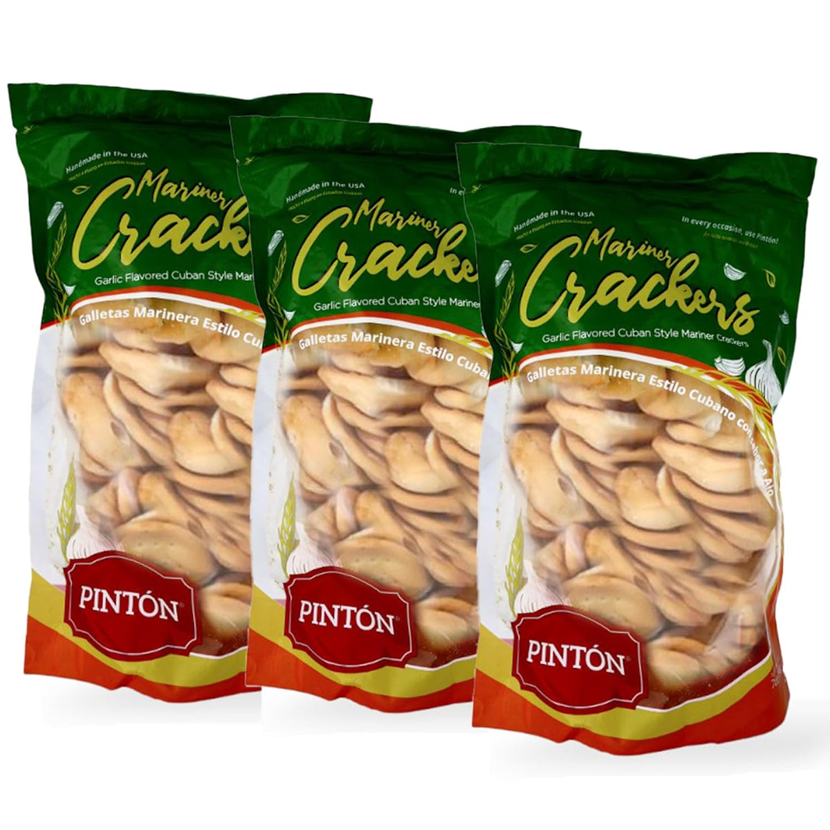 PINTON Marinera Galletas (Sailor Cookies) — Pack of 3 Natural Crackers, Ideal Snack