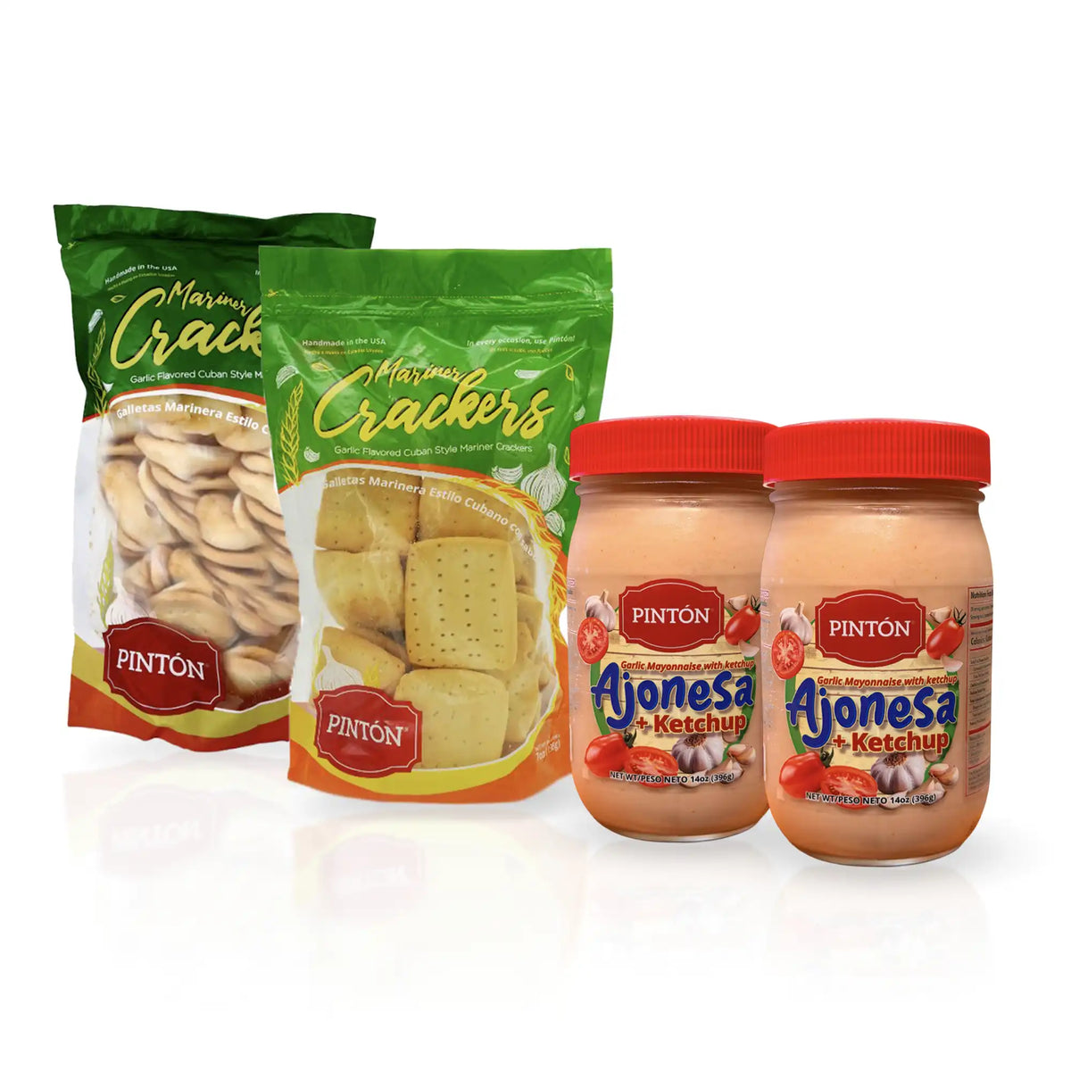 Duo Combo: Ajonesa with Ketchup, Galletas de Ajo (Garlic Crackers) and Galletas Marineras (Marineras Crackers) — Save More (2-Pack)