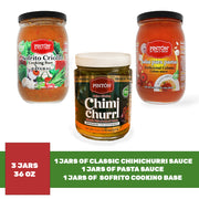 Combo Gourmet Pintón Chimichurri — frasco de Salsa para Pastas tradicional cubana y frasco de Sofrito Criollo, sabor natural tradicional