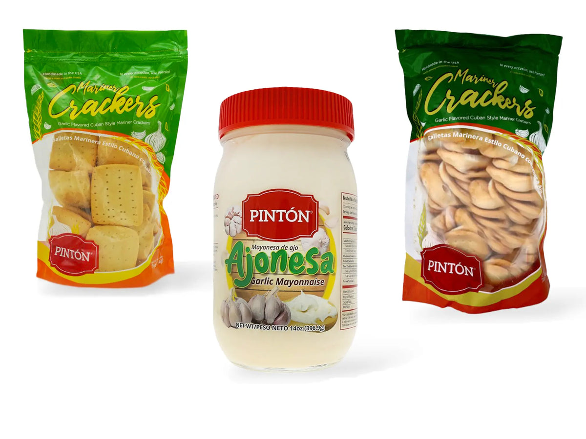 Combo Snack PINTÓN — Ajonesa + Galleta Marinera + Galleta de Ajo (Ahorra más)