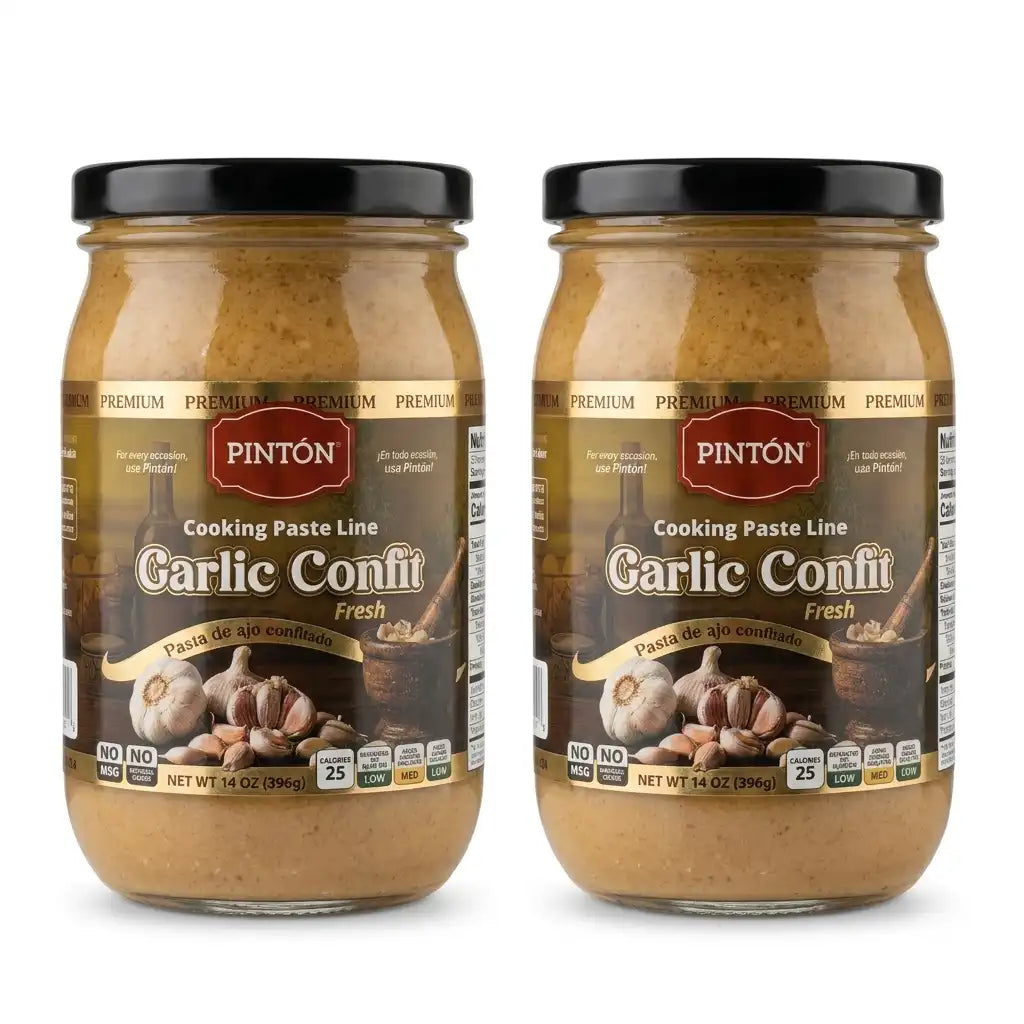 PINTÓN Garlic Confit — Ready-to-Use Fresh Garlic Paste (Pasta de Ajo) | No Peeling, No Chopping | 14 oz (Pack of 2)