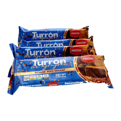 Pack de 4 barras de Turrón de Ajonjolí Pintón de 6.4 oz cada una