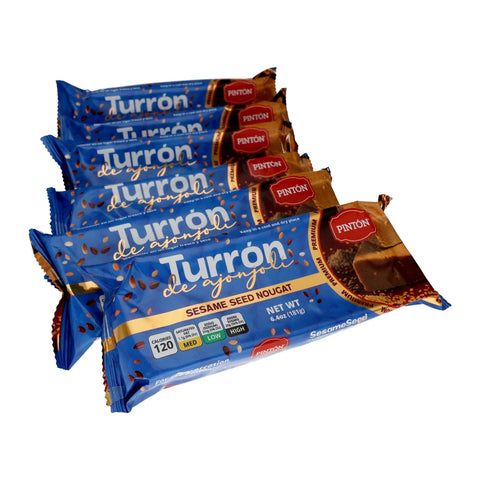 Pack de 6 barras de Turrón de Ajonjolí Pintón de 6.4 oz cada una