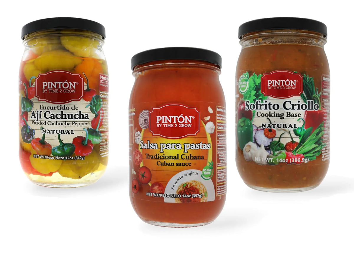 Trío Pintón: Sofrito Criollo, Salsa para Pastas y Encurtido de Ají Cachucha (Ahorra más)