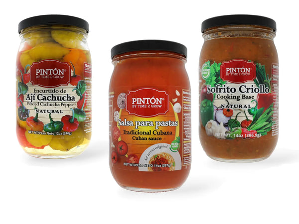 Trío Pintón: Sofrito Criollo, Salsa para Pastas y Encurtido de Ají Cachucha (Ahorra más)