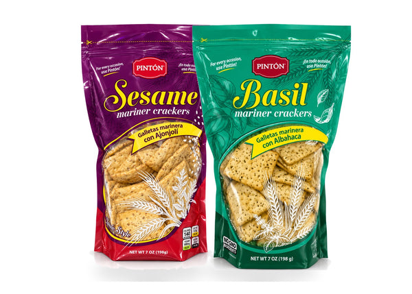 Galletas marinera Pintón con ajonjolí y con albahaca