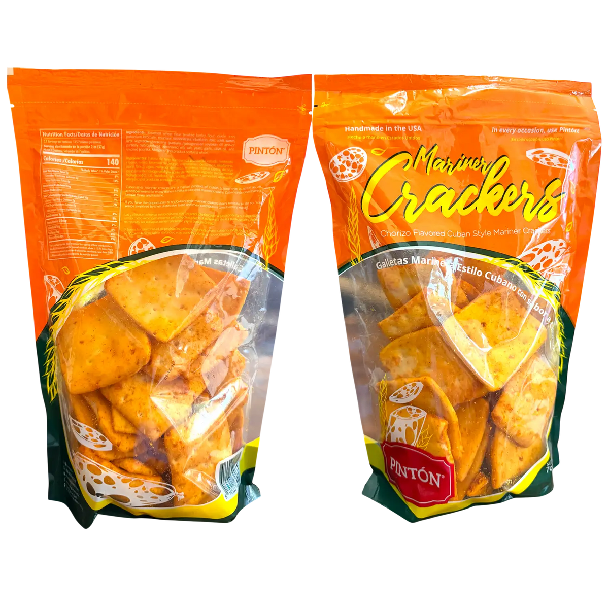 Pintón Mariner Crackers — Chorizo Flavored 7 oz | Galletas Marineras Sabor Chorizo, Crunchy Savory Snack, Handmade in the USA