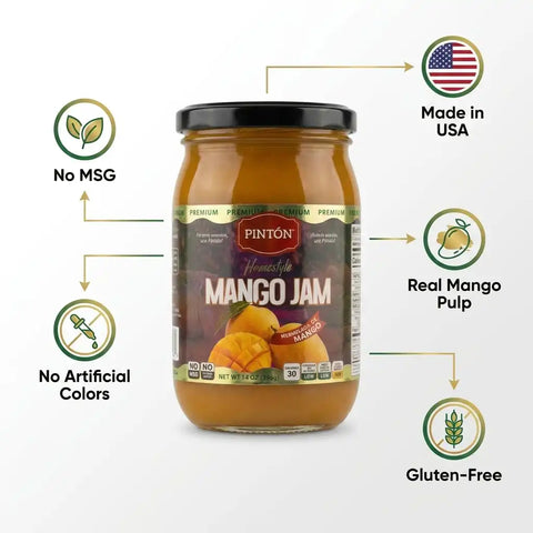 PINTON Homestyle Mango Jam – Mermelada de Mango | 14 oz (Pack of 2)