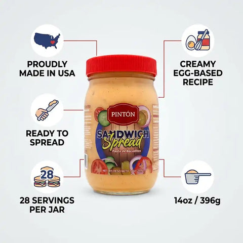 Pintón Sandwich Spread (Pack of 2) — Bold, Creamy Flavor in Every Bite! Pasta de Bocaditos (Snack Spread)