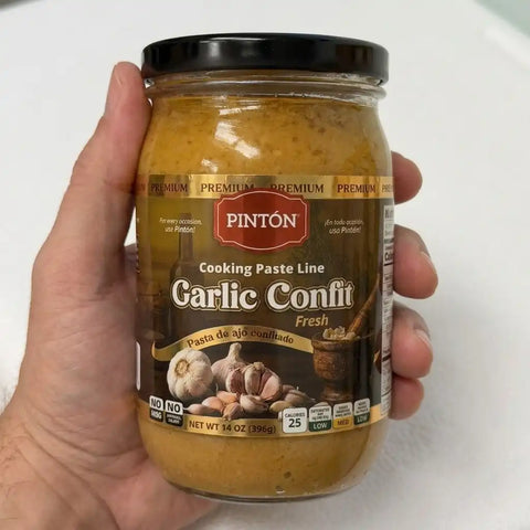 PINTÓN Garlic Confit - Ready-to-Use Fresh Garlic Paste & Pasta de Ajo | No Peeling, No Chopping | 14 oz (Pack of 2)