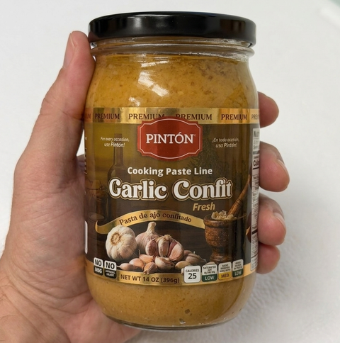 PINTÓN Garlic Confit - Ready-to-Use Fresh Garlic Paste & Pasta de Ajo | No Peeling, No Chopping | 14 oz (Pack of 2)