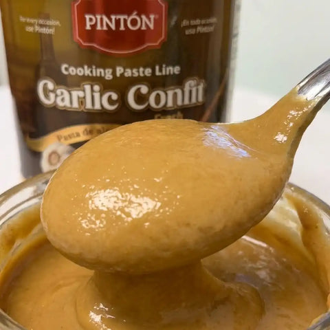 PINTÓN Garlic Confit - Ready-to-Use Fresh Garlic Paste & Pasta de Ajo | No Peeling, No Chopping | 14 oz (Pack of 2)