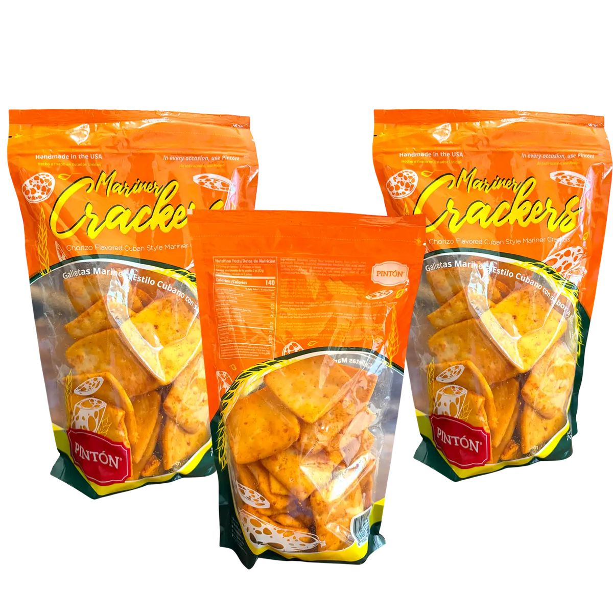 Pintón Mariner Crackers — Chorizo Flavored 7 oz | Galletas Marineras Sabor Chorizo, Crunchy Savory Snack, Handmade in the USA