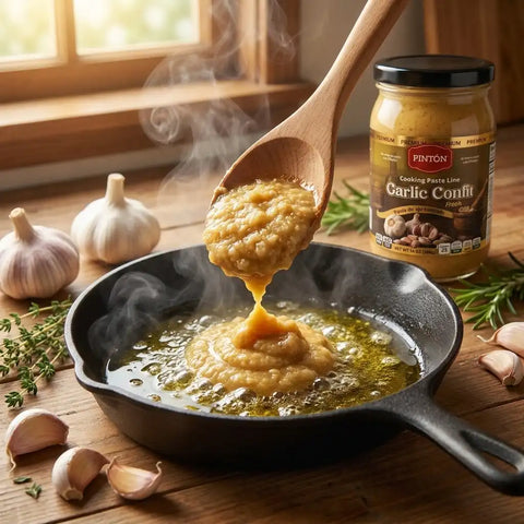 PINTÓN Garlic Confit - Ready-to-Use Fresh Garlic Paste & Pasta de Ajo | No Peeling, No Chopping | 14 oz (Pack of 2)