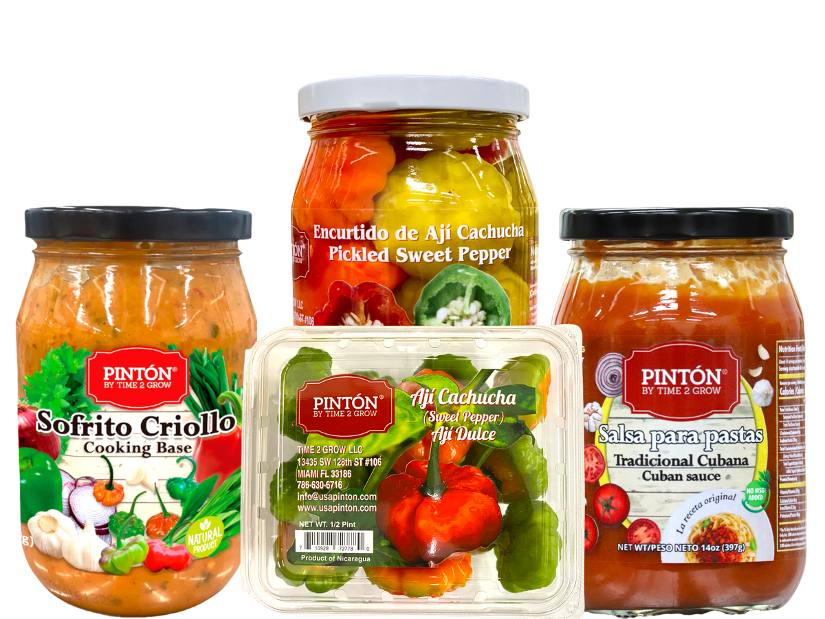 Combo Completo Ají Cachucha, Sofrito Criollo, Pasta Sauce, ají en curtido