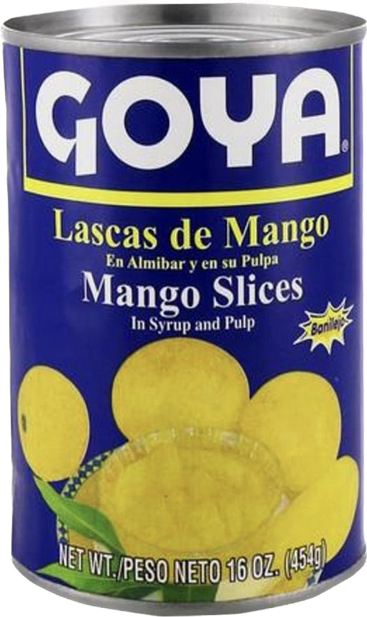 Lascas de mango en almíbar,mango slices in syrup